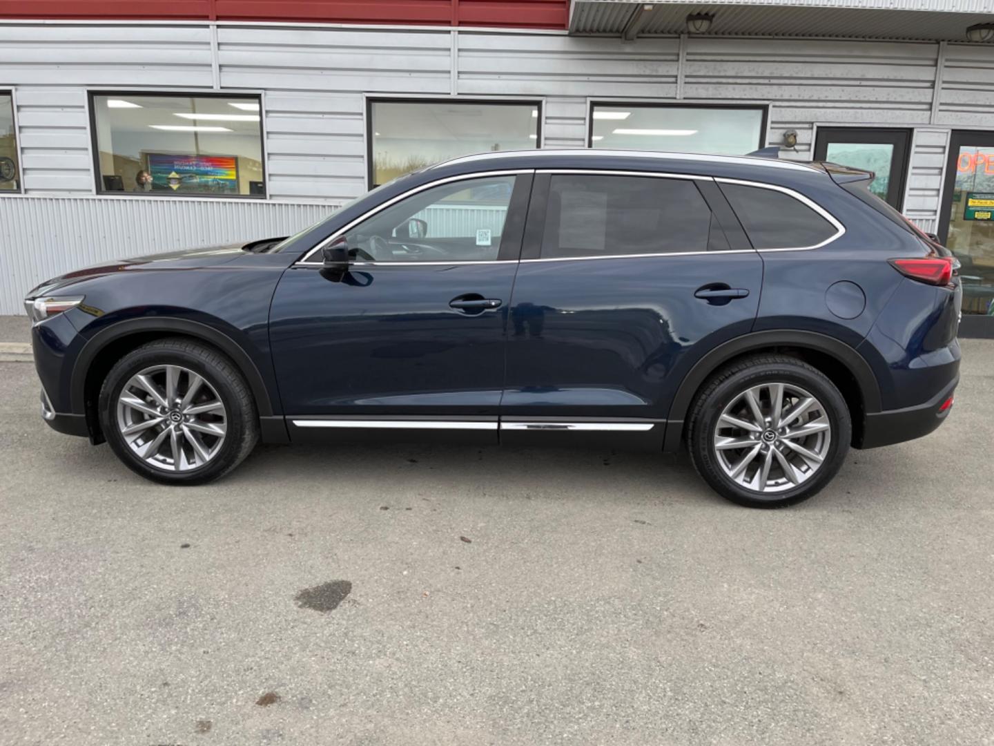 2021 Blue Mazda CX-9 Grand Touring AWD (JM3TCBDY8M0) with an 2.5L L4 DOHC 16V engine, 6A transmission, located at 1960 Industrial Drive, Wasilla, 99654, (907) 274-2277, 61.573475, -149.400146 - Photo#0